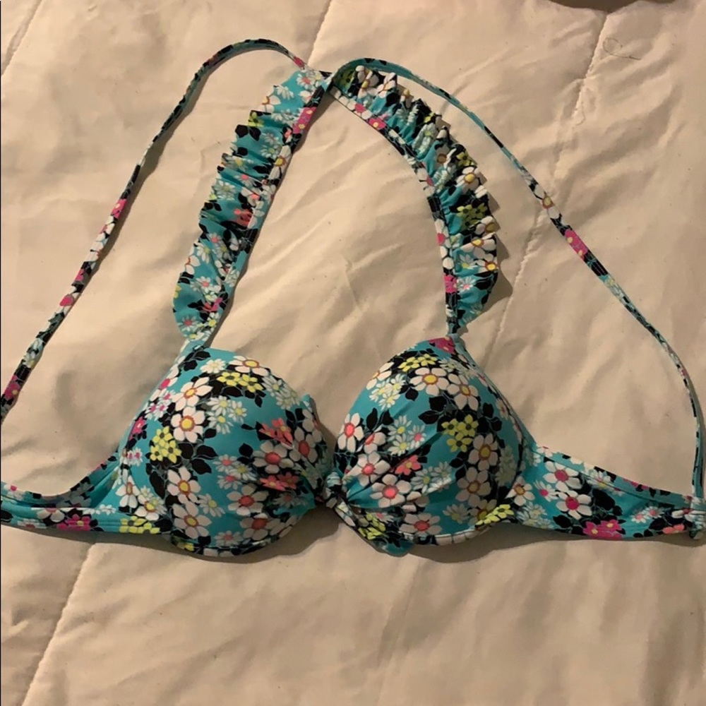 Blue two piece swim suit